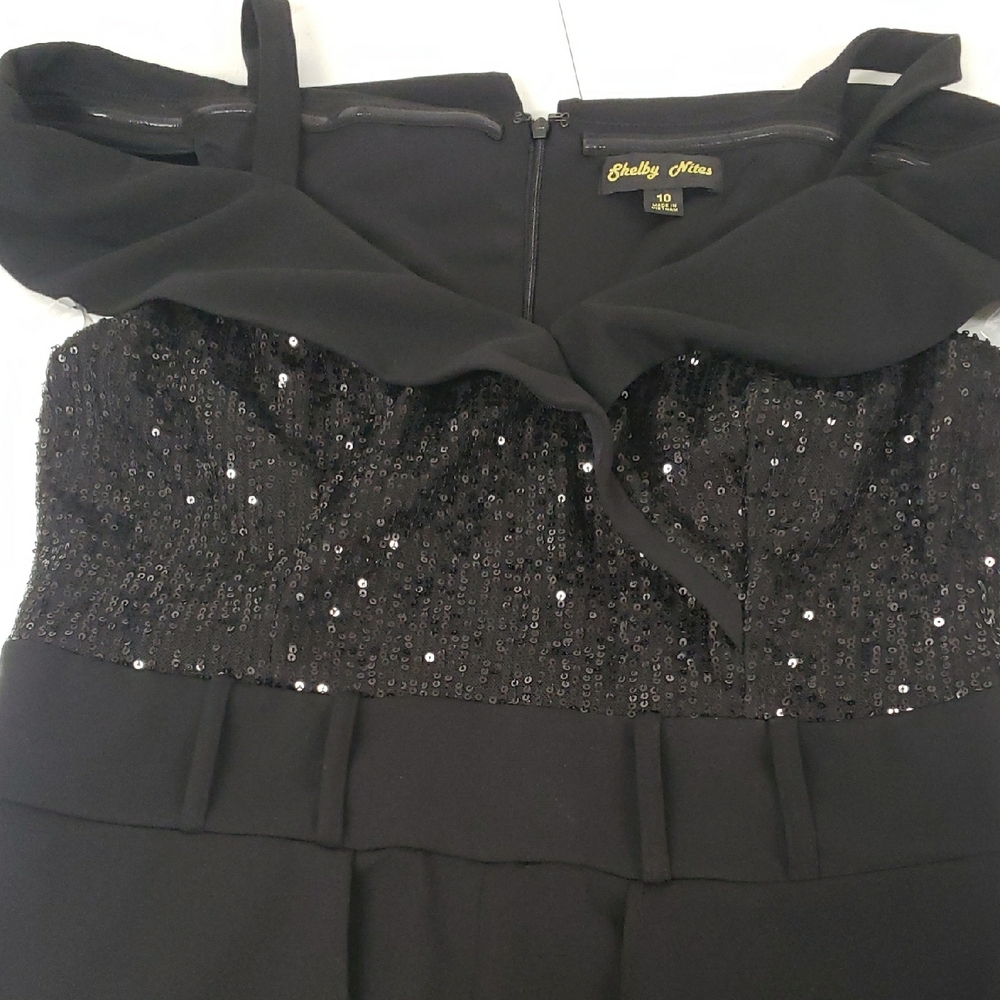 Stunning Black Sequin Pantsuit by Betsy & Adam
